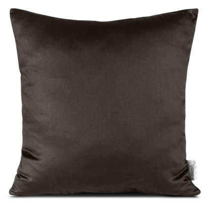 Jednofarebná obliečka na vankúš NOVA 40x40 cm z bavlneného saténu - tmavo hnedá